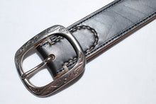 Load image into Gallery viewer, 'Western Ryder' Horsehide Belt (Black)
