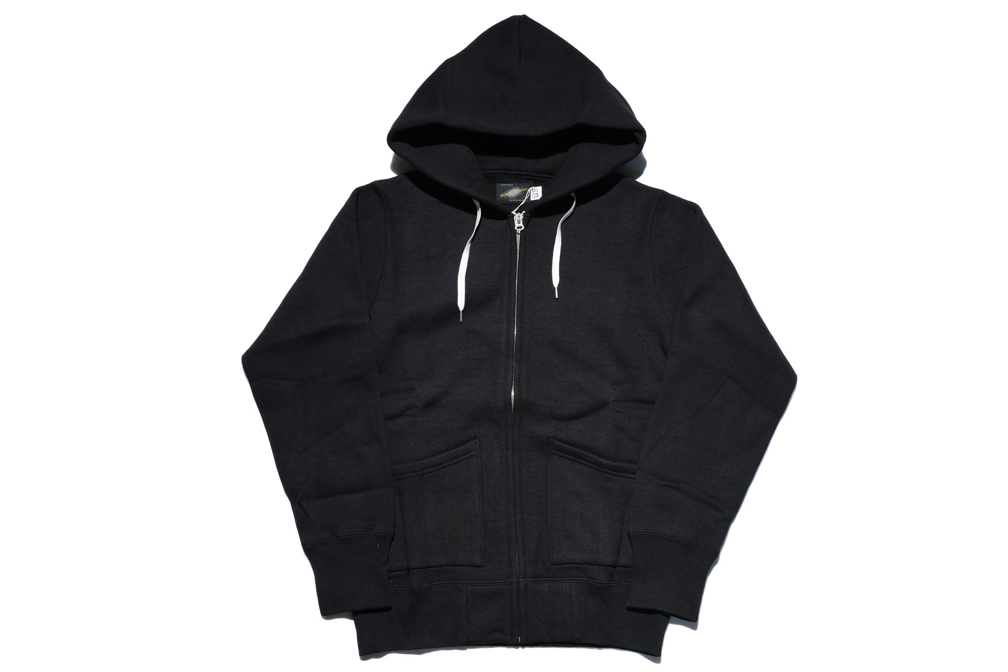12oz 'Pioneer' Loopwheel Zip Hoody (Shadow Black)