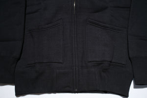 12oz 'Pioneer' Loopwheel Zip Hoody (Shadow Black)