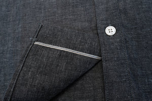 9OZ 'STANLEY' SELVAGE CHAMBRAY WORK SHIRT (GREY)